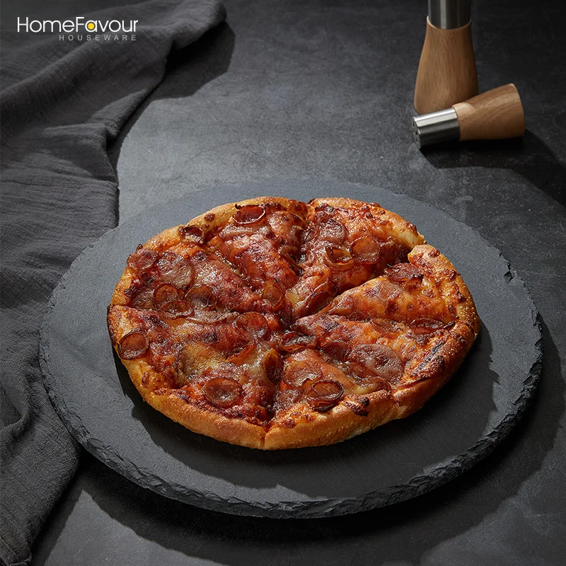 32cm Round Dessert Cheese Serving Slate Lazy Susan Food Dishes And Plate, Japanese Restaurant Plates Slate