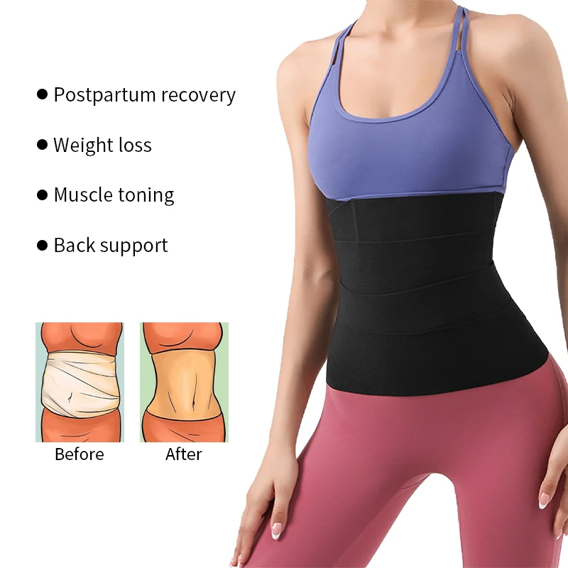 Wholesale 3M 4M Tummy Wrap for Women Elastic Belly Slimming Shaper Rubber Band Wrapping Belt