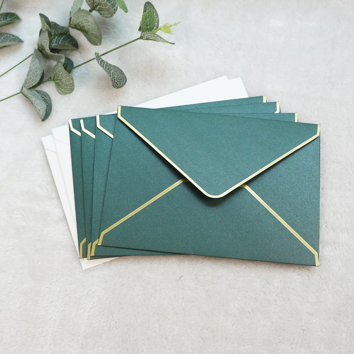 Wholesale Cheap Price 10 Colors Paper Envelopes Simple Gold Foiling Edge Premium Stock Paper Envelope