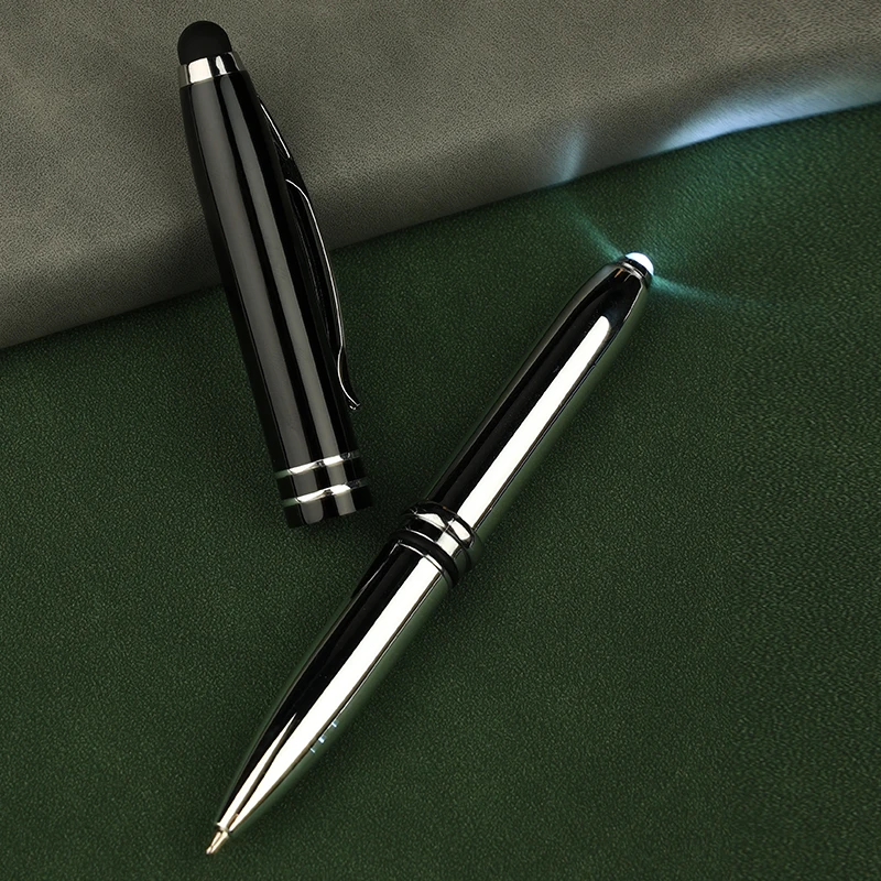 Lighted Tip Pen Flashlight Writing Ballpoint Pens LED Penlight Light Up Pen with Bright White Light for Writing in the Dark