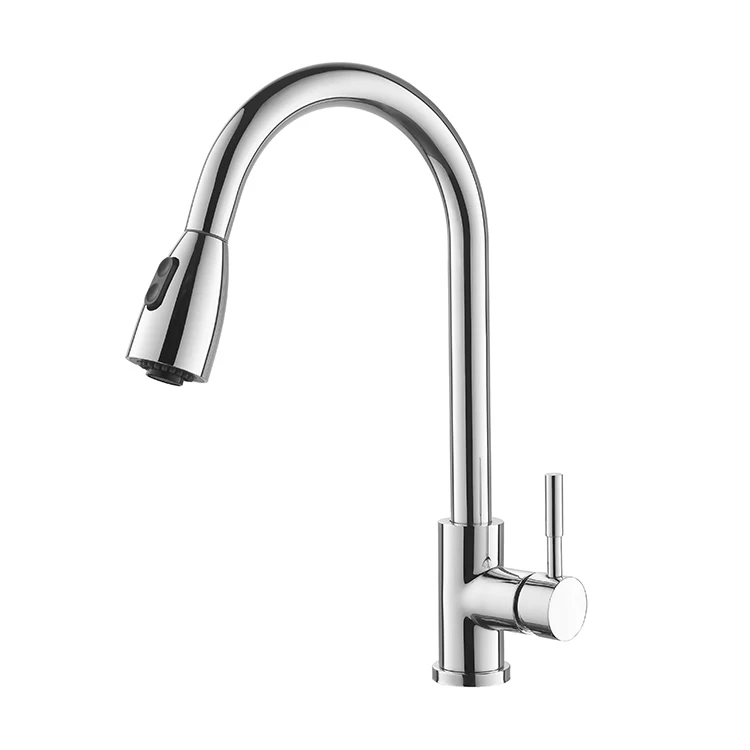 304 Stainless Steel Hot And Cold Water Flexible Hose For Kitchen Faucet by pull-put by chromed color