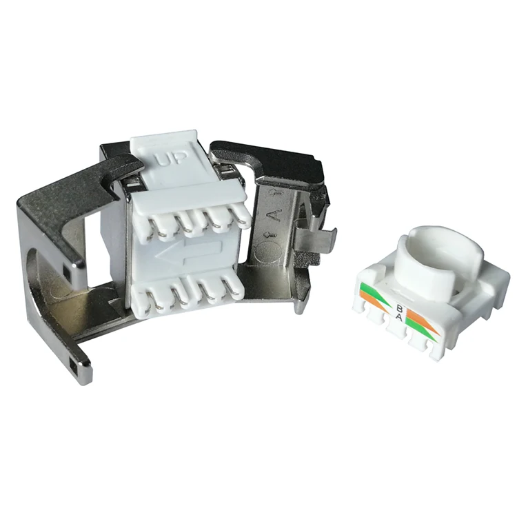 Shielded small 180 degree shielded toolless network cat8 keystone jack