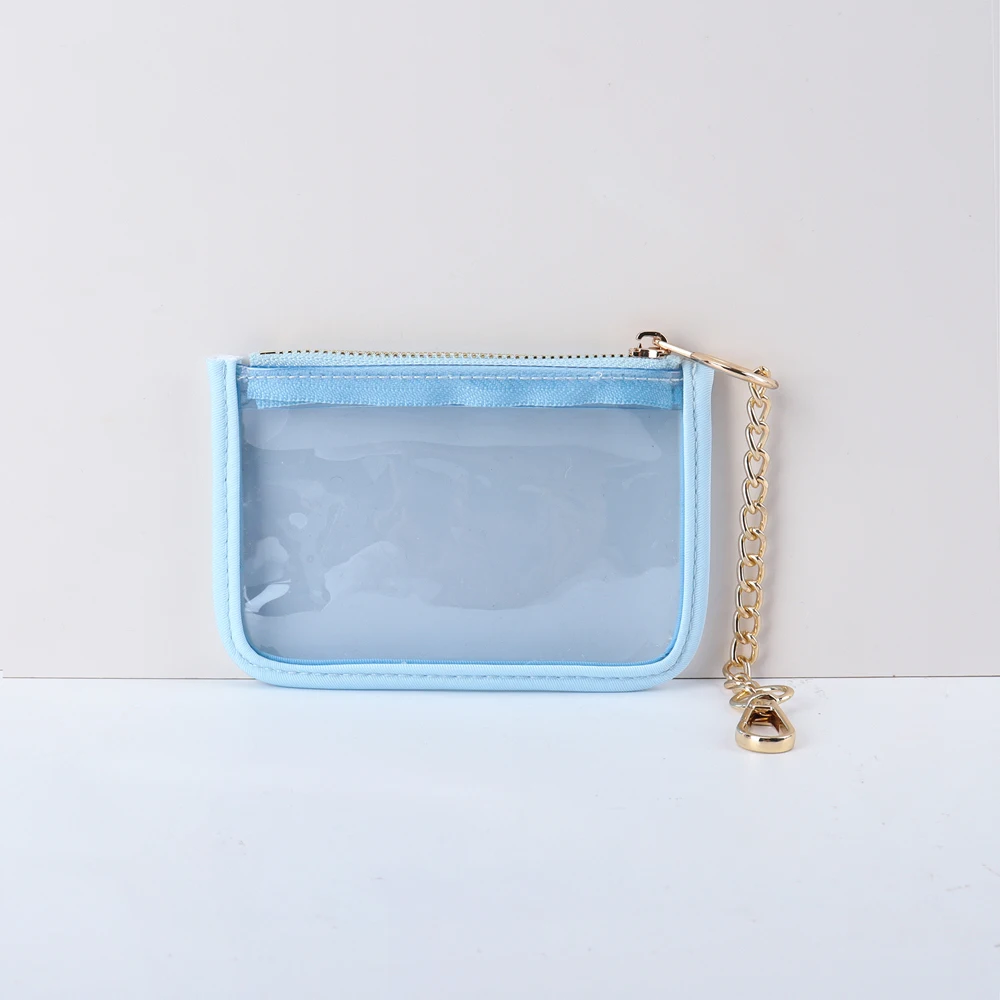 Cute Simple Candy Color Pvc Transparent Halloween Clear Purse Creative Keychain Coin Purse Key Bags Small Clutch Bag Kid Purse
