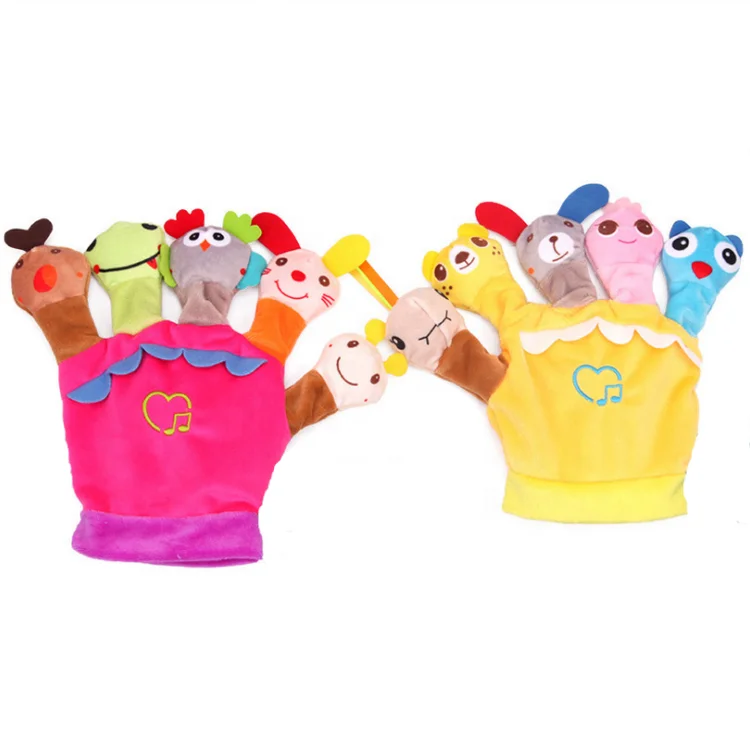 Story Telling animal Plush Finger Puppet toy Creative toy Cute Animal Hand puppet Custom Early education plush toy for kids
