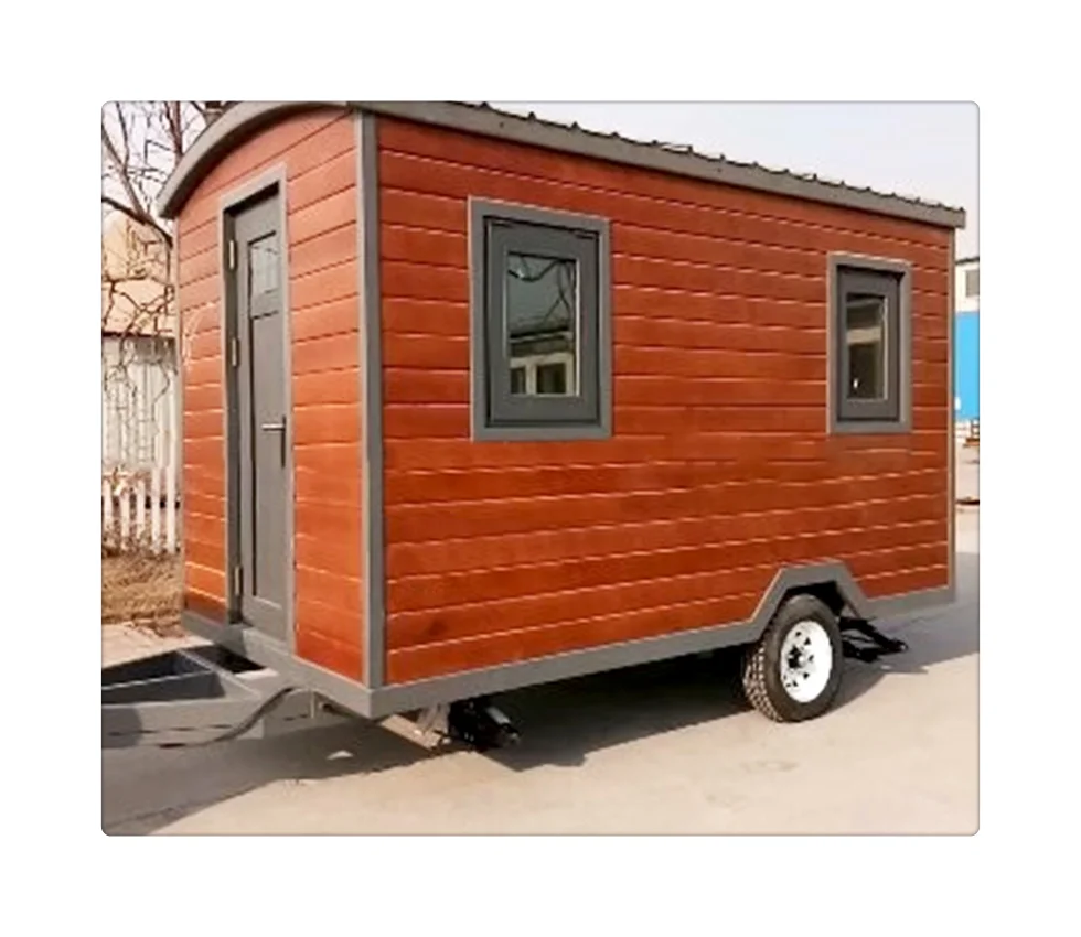 prefabricated movable tiny house on wheels construction real estate mobile house
