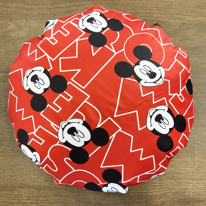 HX2107 Sample Free Double Layer Satin Silk Hair Bady Sleeping Cap Pink Inner Designer Anime Mouse Cartoon Characters Kids Bonnet