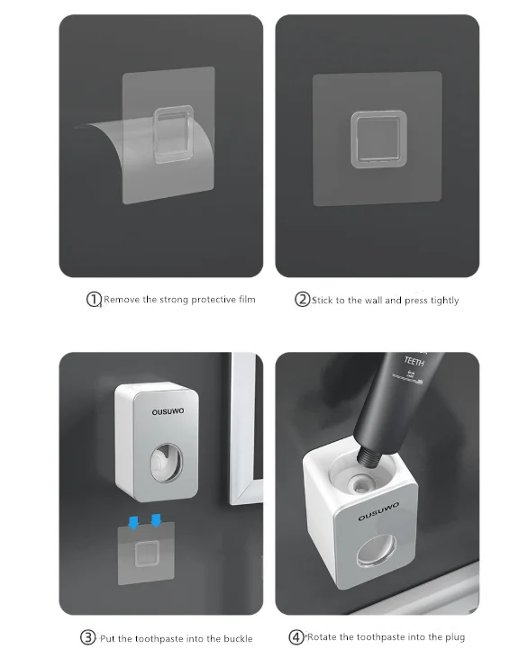 Оптовая продажа, бытовой Автоматический Диспенсер зубной пасты высокого качества для ванной комнаты, пластиковый пресс для зубной пасты с крышкой