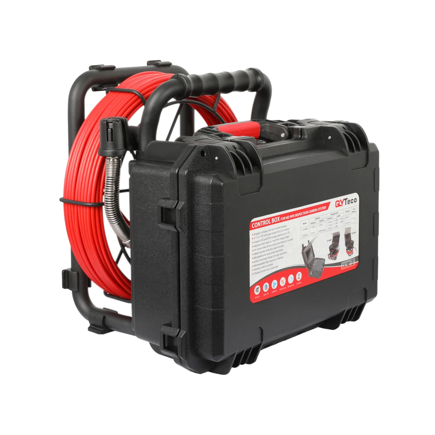 Economic compact sewer drain plumbing pipe inspection camera with 9inch DVR 30M 5.3MM push rod 21mm HD camera