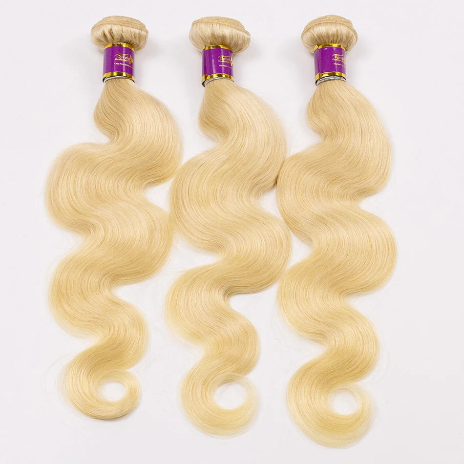 
Wholesale 100% 10A grade virgin hair brazilian morein hair bundles 613 blonde straight hair extension 