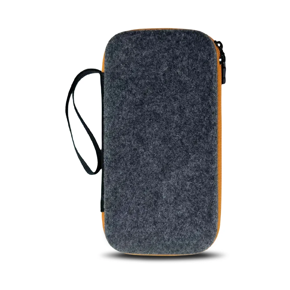 Customized felt pencil case/stationery box orange hard zipper box for school boys and girls