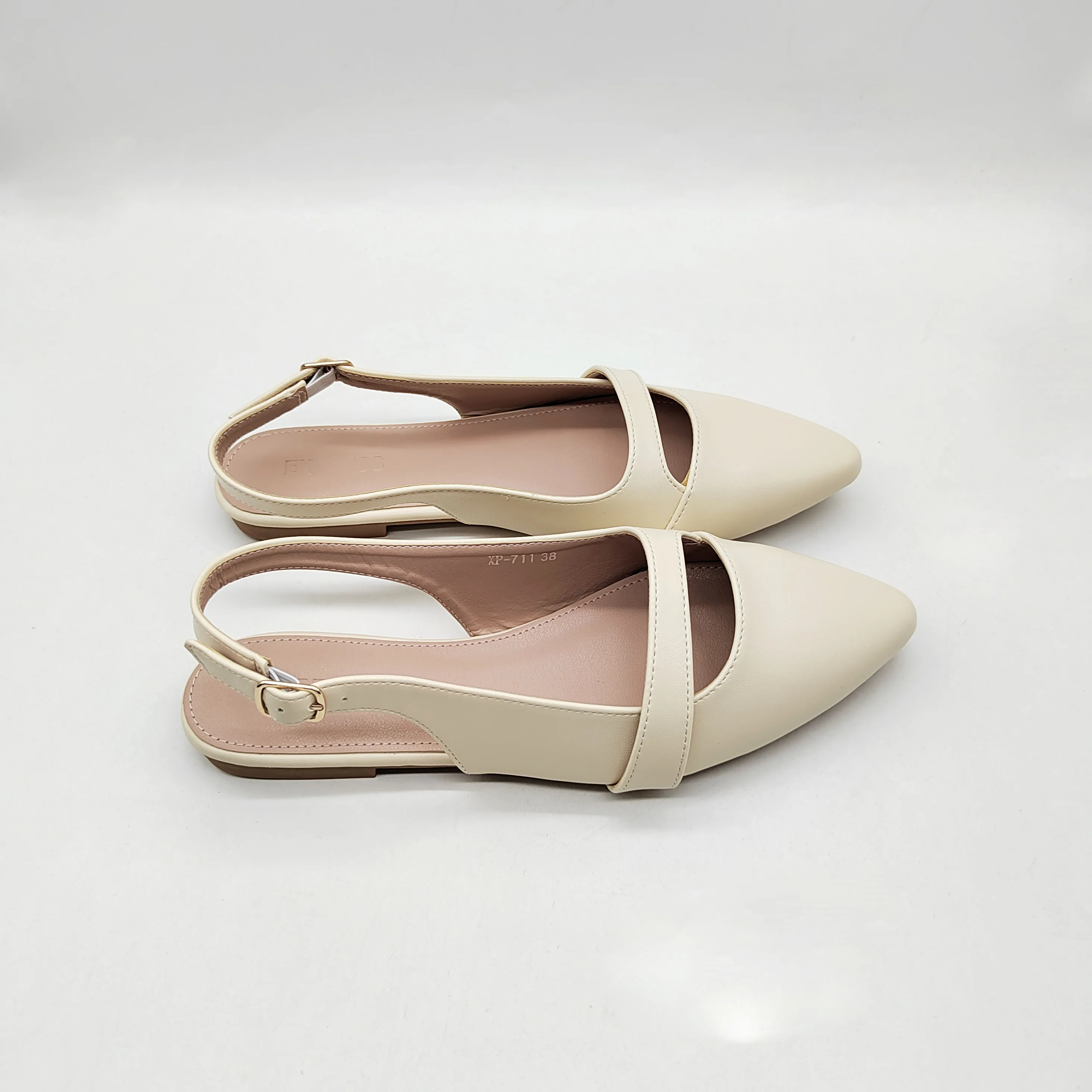 Women Pu Leather Shoes Flats Woman Female Pointed Toe Slingbacks Casual Flat Sandals Slippers for Girl and Ladies