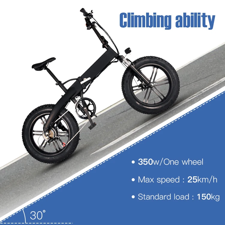 New ASKMY e206 Fat Tire Folding Bicycle  Electric Cycling For Man 350W  Brushless Motor EBike 3 Drive Mode Adult Electric Bike