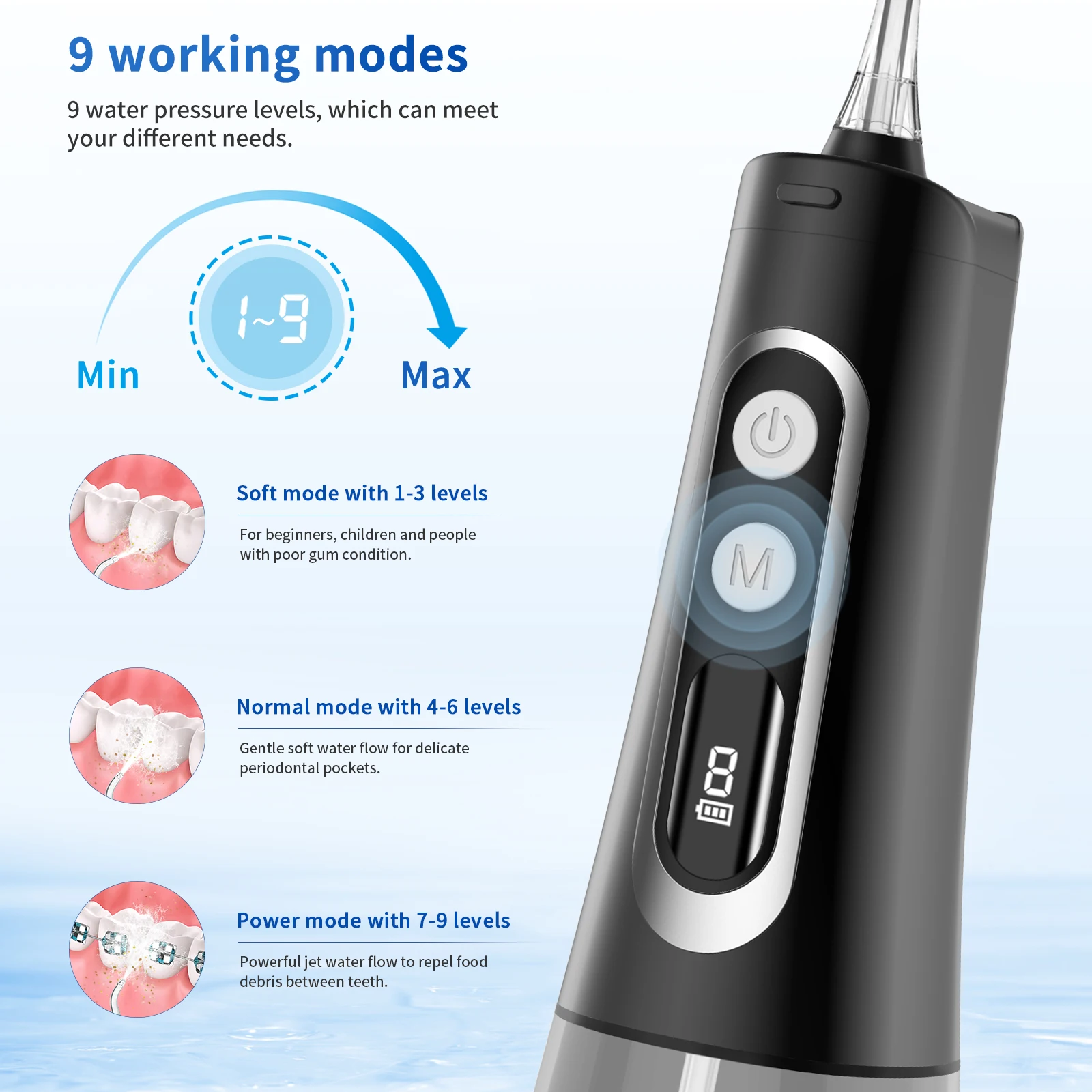 Water Pick 2024 Waterproof Rechargeable Cordless Portable Jet Teeth eaning Dental Floss Oral Irrigator Electric Water FlosserCl