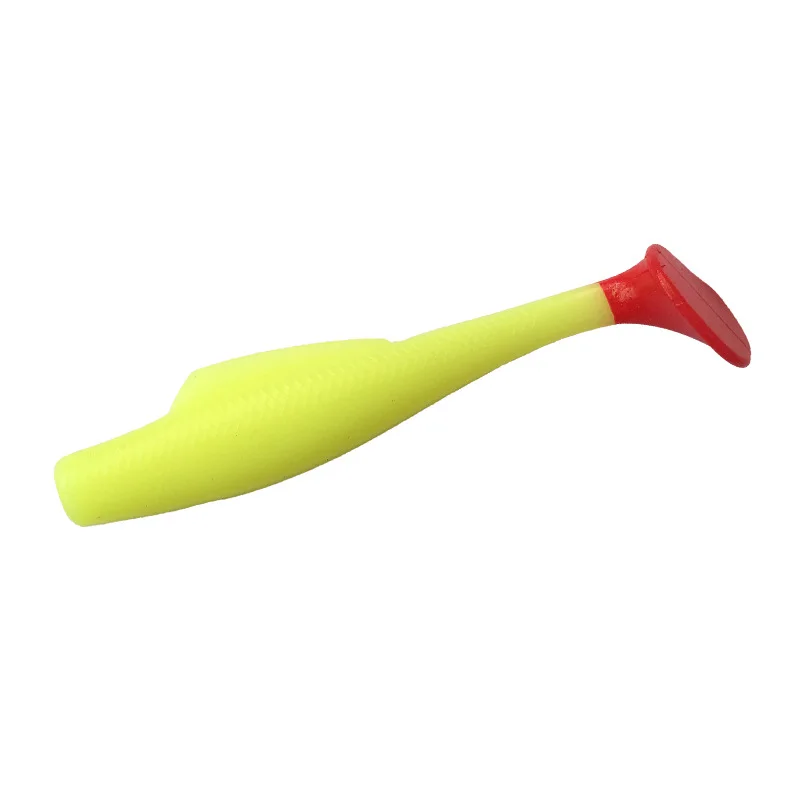 6 PCS/Bag Hot Sale New Arrival 8cm/4.8g Luminous Colorful Pike Bass Fishing Lure t Tail Plastic Soft  Soft Plastic Tpe Lure