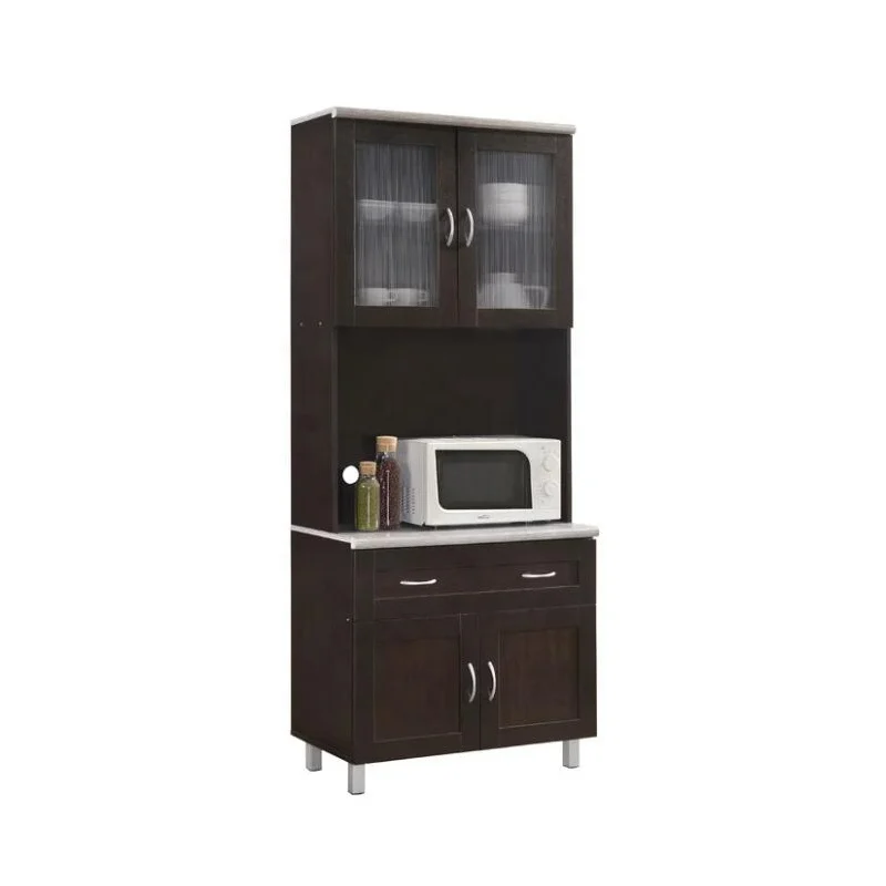 Modern Free Standing Large White Kitchen Cabinet Wooden Buffet China Cabinet Hutch