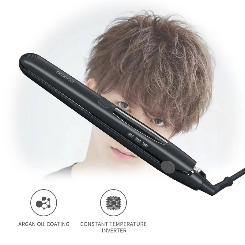 SMEHNSER Beauty Products Fast Heating Ceramic Flat Iron LCD Men Hair Straightener Black Crimping Hair Iron