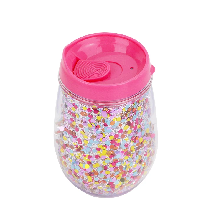 10oz Eggshell Cup Double Wall  Tritan Water BPA Free Water Bottle 400ml U-shaped Big Belly Red Wine Cup Tumbler Coffee mug