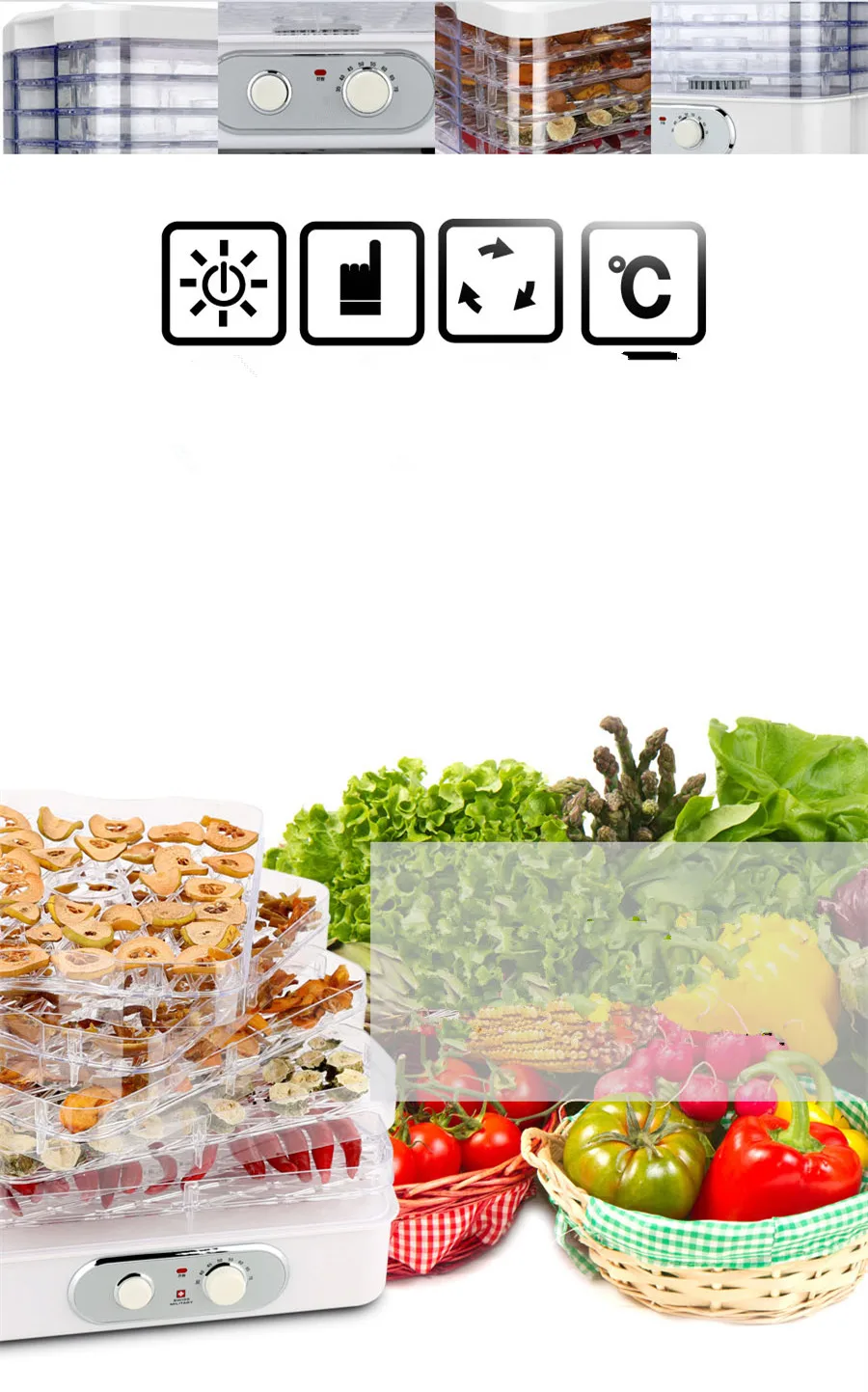 Household food & fruit & vegetable dehydrator
