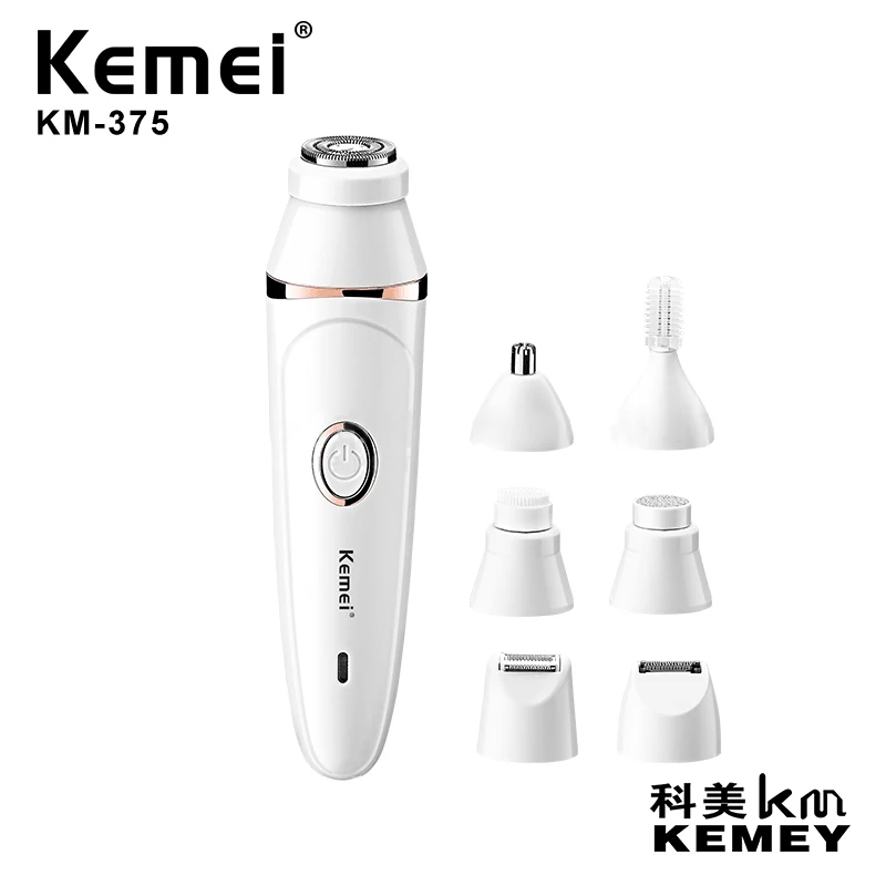 KEMEI KM-375 7 в 1 Многофункциональный ABS Материал USB перезаряжаемая Женская бритва