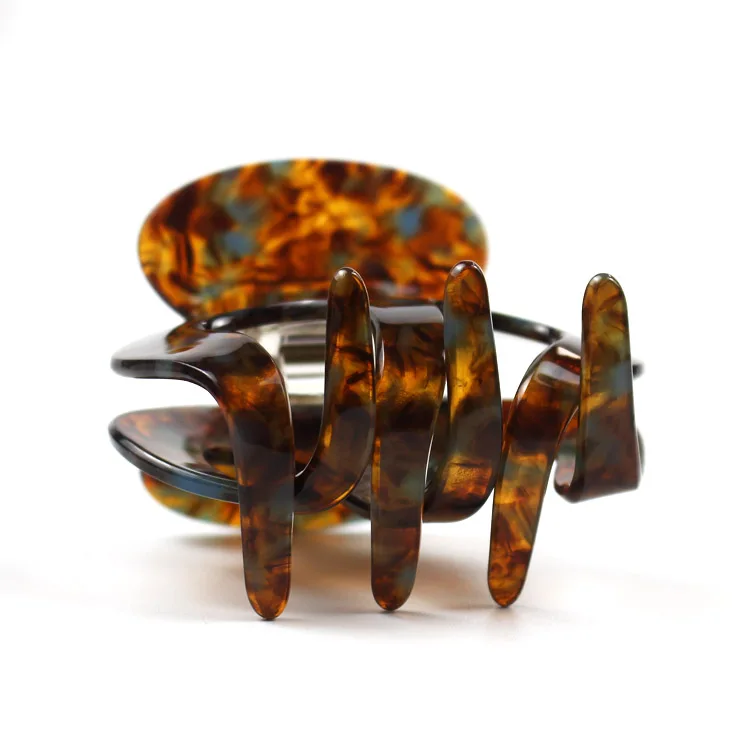 CANYUAN Japanese and Korean Style Solid Color Acetate Claw Clips Classic Medium Sized Back of Head Hair Accessories