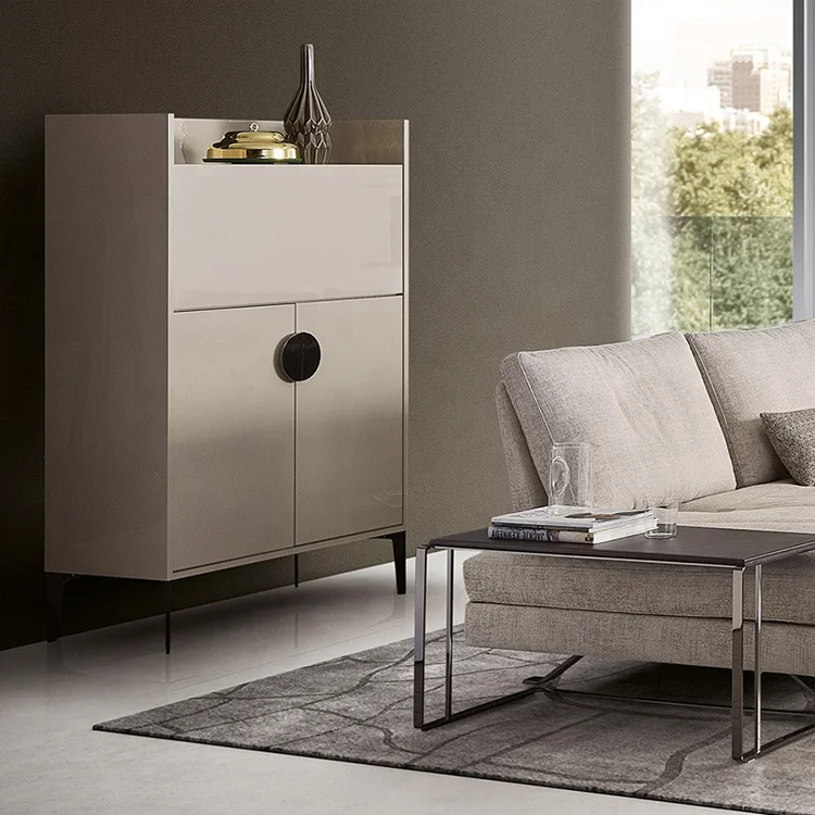 Modern Simple Design Living Room Sideboard Solid Wood Chest of Drawers Blue Dining Room Storaged Cabinet