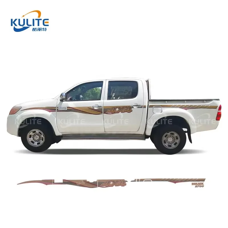 Четырехдверные автомобильные наклейки для hilux 2014 одной кабины в полоску комплект toyota mk3