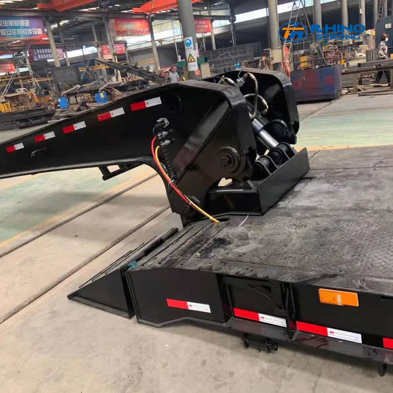 Excavator loader lowboy low bed semi-trailer 3/4/5 axles low bed ramp trailers low bed tractor trailer 80-120 ton for sale