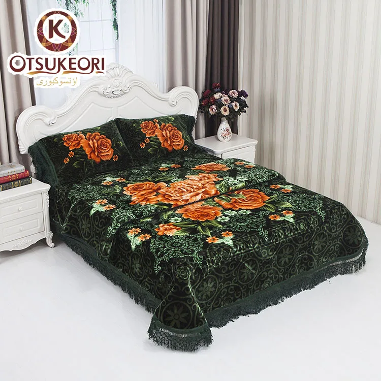 ATE New design korean style polyester Saudi arabia market 8kg one ply printed bedding set