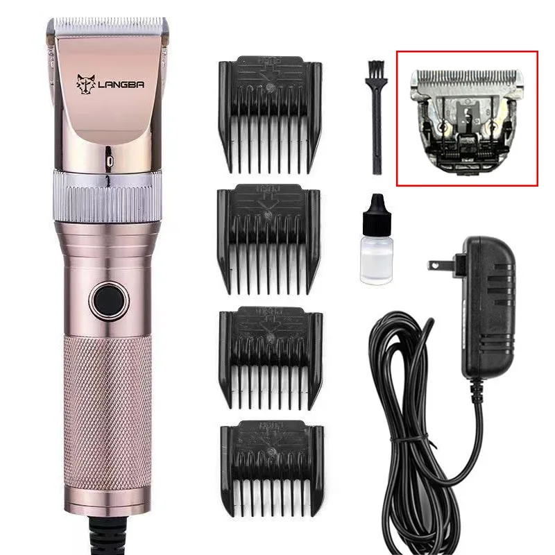 Factory Latest 12V Plug-In High Power Corded Pet Practical and Safe Professional Dog Grooming Clippers with Spare Blade