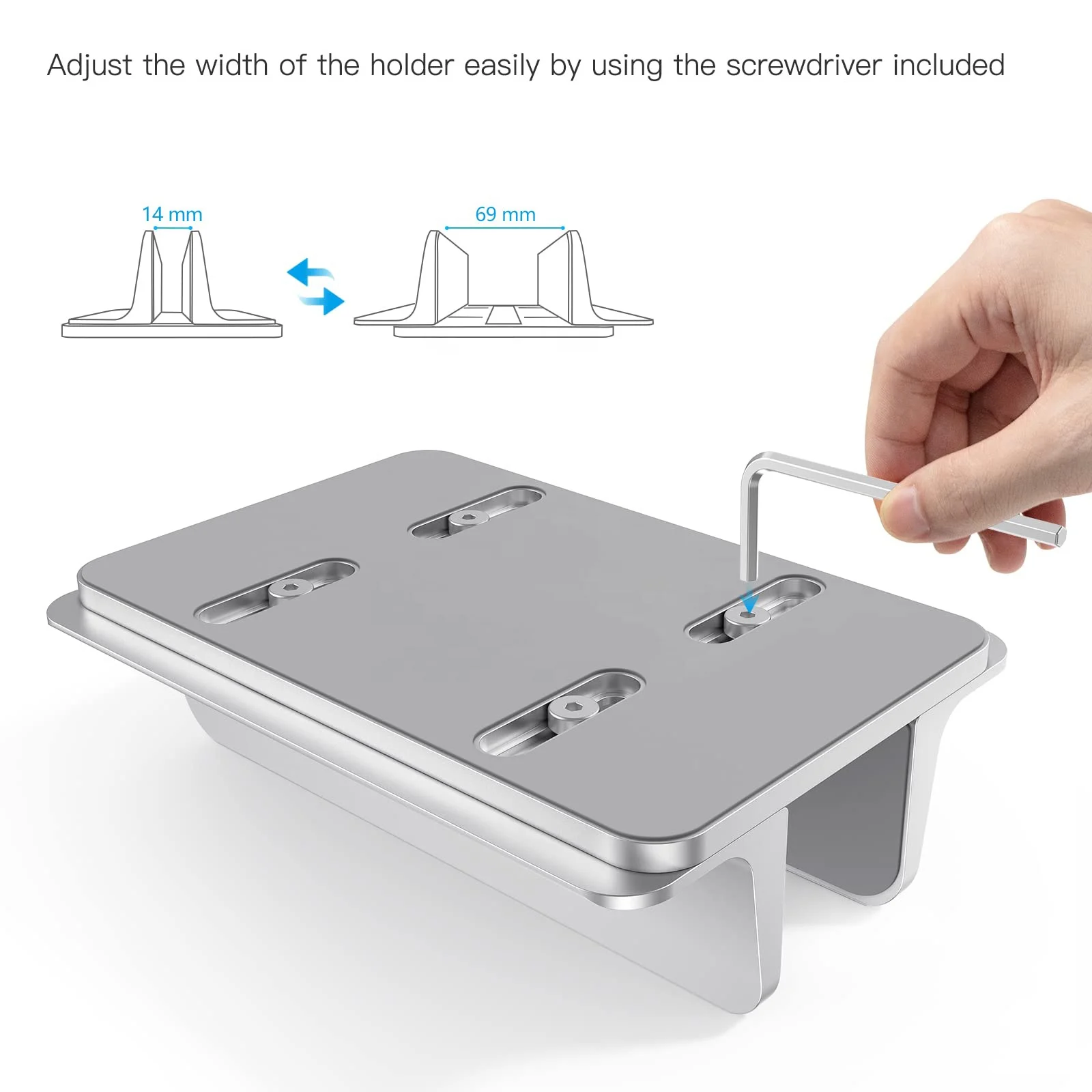 Vertical Metal Portable Laptop Stand Aluminium Vertical Dock Stand