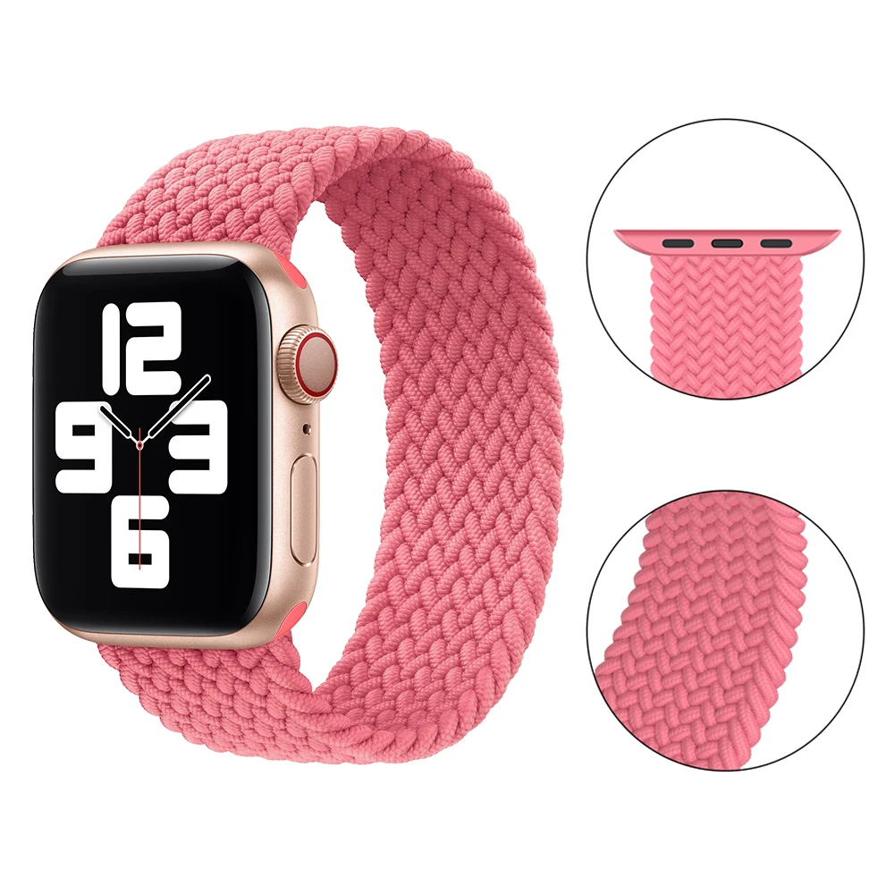 Новый Плетеный эластичный нейлоновый ремешок для Apple watch 6 band, плетеный браслет для Apple watch band 3/4/5/6/SE