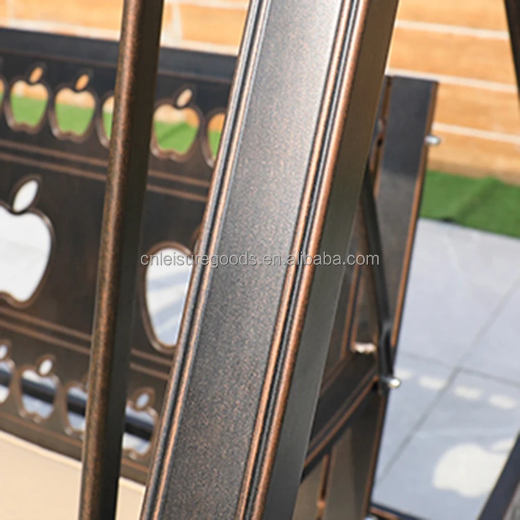 Uplion Swing Chair With Canopy Outdoor 3Person Yard Hammock Swing W/Solar Led Light Bench Patio Swinging Chairs