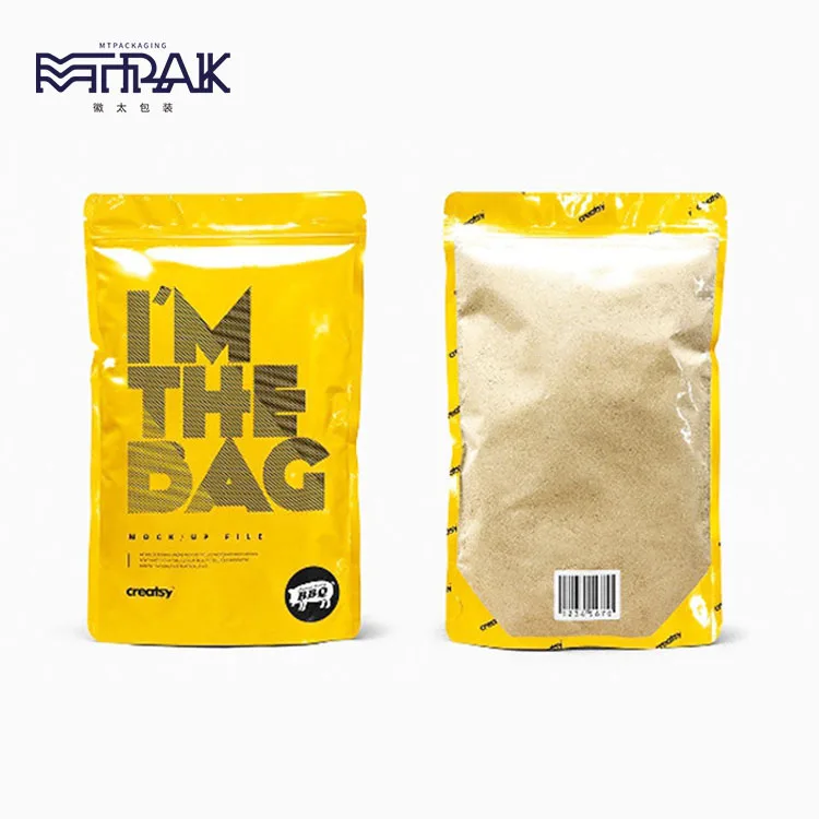 
eco heat seal zipper standing plastic coconut milk packaging powder bag 