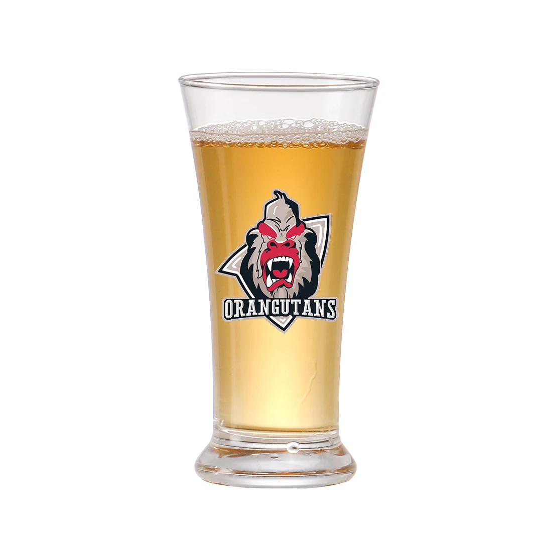Wholesales China Hot Selling Home Bar Hotel Pilsener Shape With Custom Logo Blowing Beer Glass Tumblers Glass Beer Cups