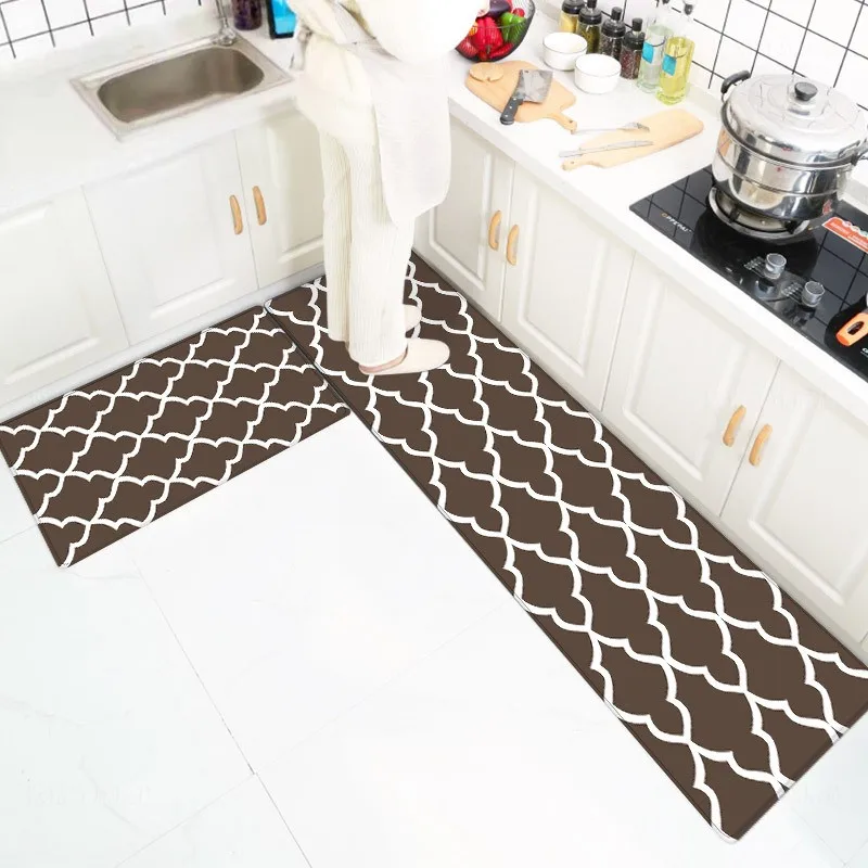 Custom 3d Printed Simple Style Commercial PVC Waterproof and Anti Fatigue Big Kitchen Runner Mats