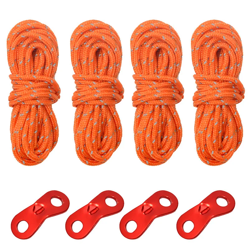 Hot sale 4mm tent guy nylon rope for camping accessories wind rope
