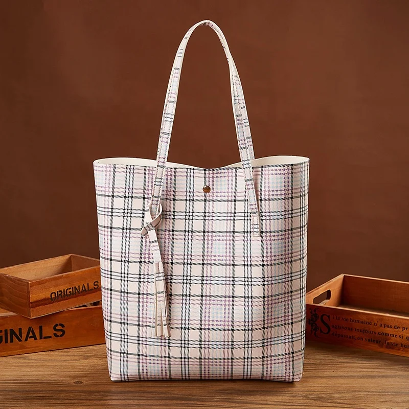 2021 Promotional Ladies Shoulder Bags Plaid and Cow Print Brand Designer Simple Tote Bags