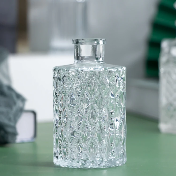 Home Decorative Engraving Crystal Glass Bottles 150ml Reed Diffuser Glass Bottles for Aroma