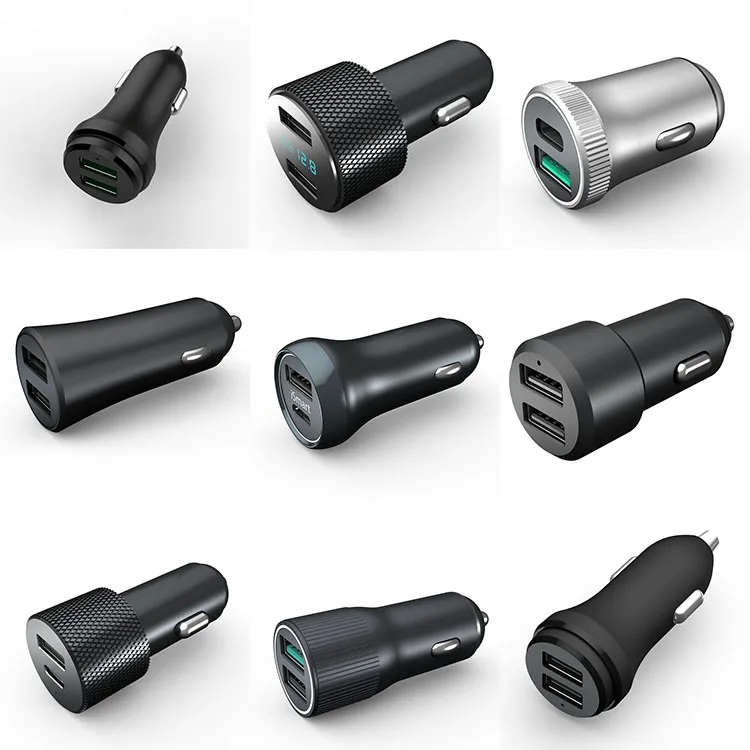  Телефон Usb Автомобильное зарядное устройство адаптер Pd автомобильное с двумя портами Type-C для Iphone