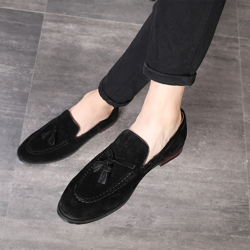 Genuine leather Men Soft Moccasin Driving Loafers Suede Leather Boat Shoes Fancy Men Casual Loafer Shoes Usine De Chaussures