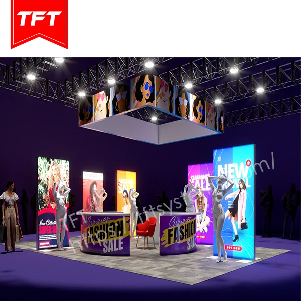 Floor Free Standing Led Light Box Display Stands For Trade Show Display