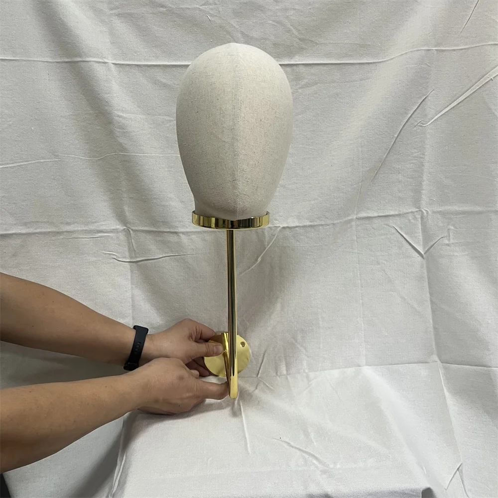 Custom wigs display rack Fabric head mannequin with wall mounted installation Modern Hair Store Decoration Hats display stand