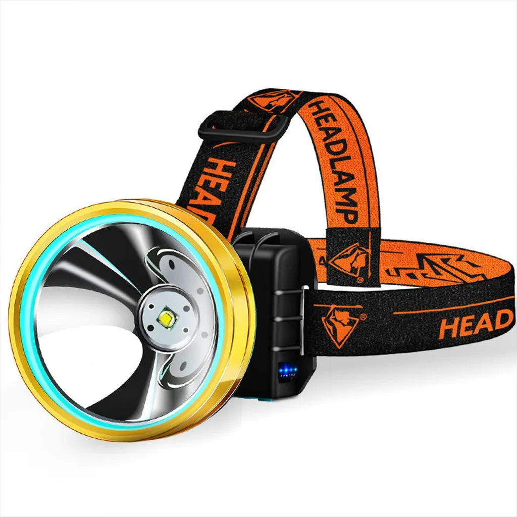 LED Headlamp with Sensor Function, Ultra Light USB Rechargeable Headlight for Adult Waterproof Searchlight for Caving Spelunking