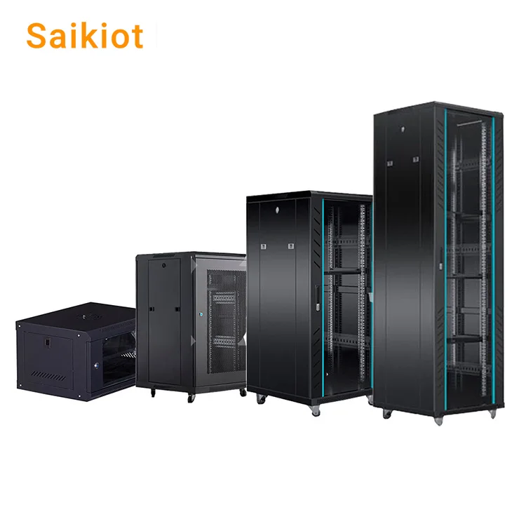 Saikiot Data Cabinet 4U 6U 9U 12U 15U 18U 22U 32U 42U  OEM ODM Black Steel IT Cabinet Server Rack Network Data Cabinet