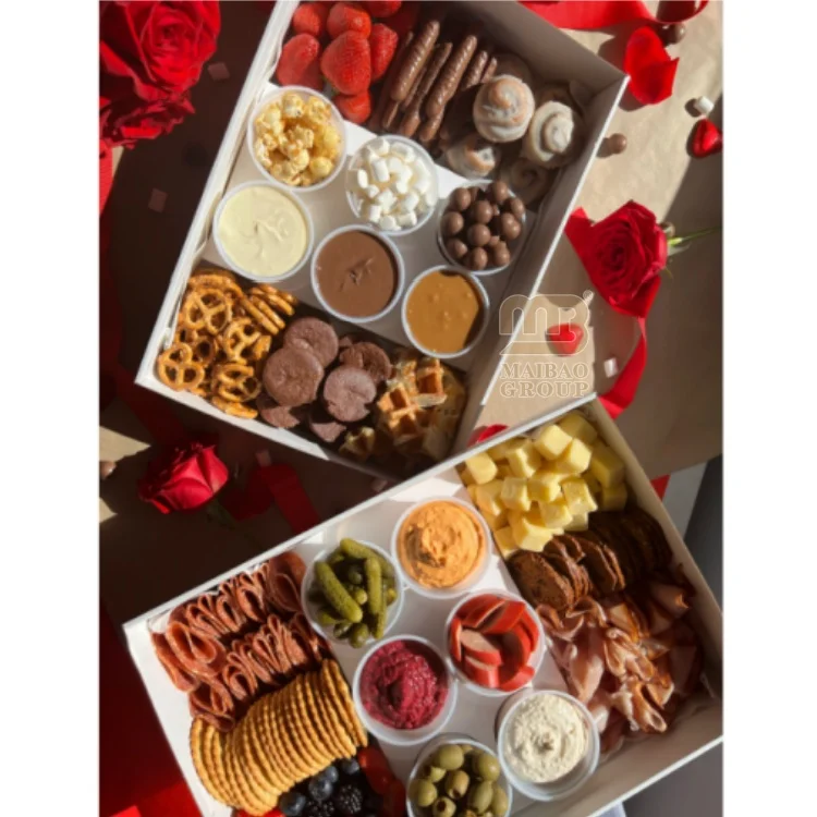 Eco friendly food grade waffles brownies pretzels dessert packing box custom chocolate dipping box sweet pastry box for waffles