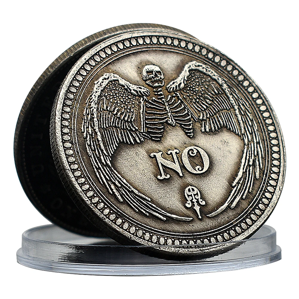 Yes No Decision Coin Hobo Nickel The Eye of God Challenge Medal in Capsule