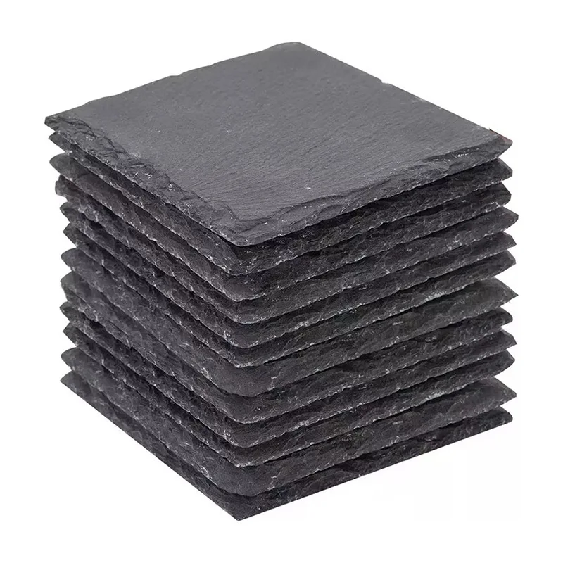 Wholesale Factory Sale Blank Black Slate Coasters Bulk Sublimation Round Coasters for Beer Bar Coffee