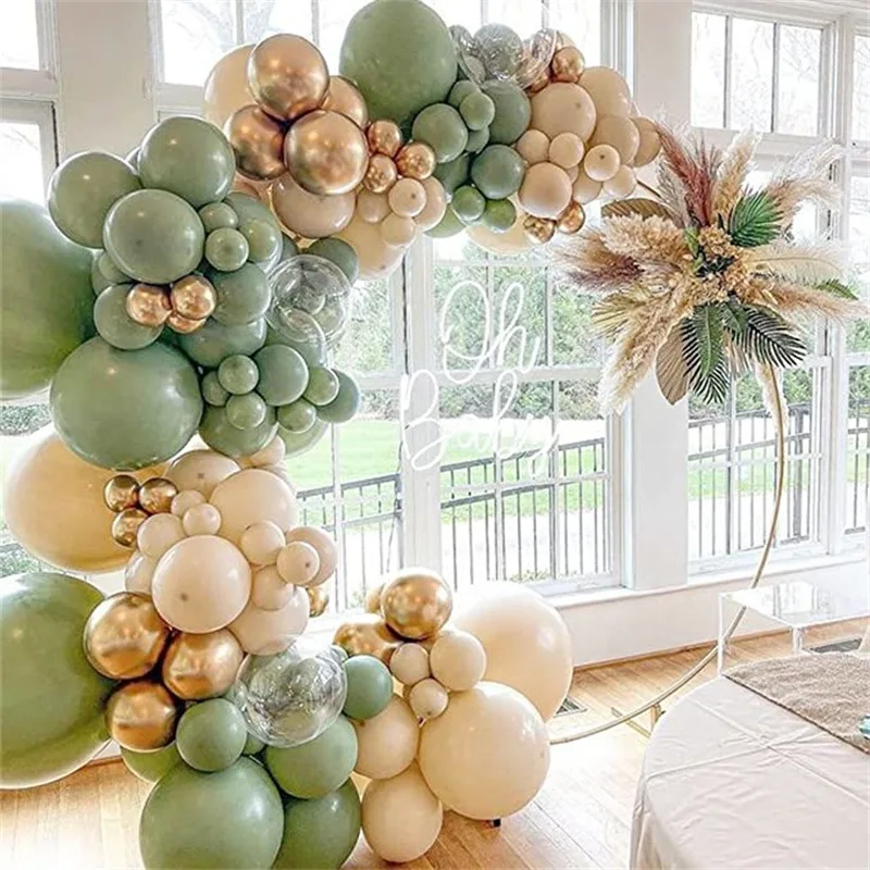 Wholesale retro sage green balloon garland arch kit for wedding birthday dinner baby shower party Decoration balloon garland set