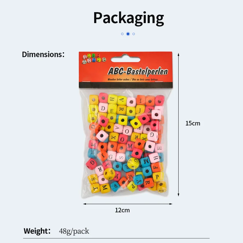 Artisancraft colorful cube letter alphabet beads 10mm wooden beads for making bracelets