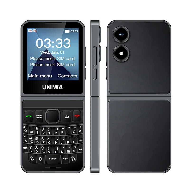UNIWA Pocket 2 Dual SIM-карты слот 5 дюймов экран 4G LTE T9 клавиатура оптом OEM U-образный шарнир складной мобильный телефон